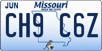 MO license plate CH9C6Z