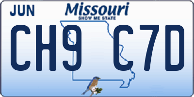 MO license plate CH9C7D