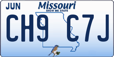 MO license plate CH9C7J