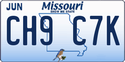 MO license plate CH9C7K