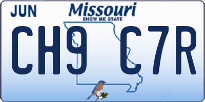 MO license plate CH9C7R