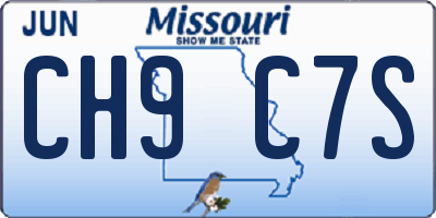 MO license plate CH9C7S
