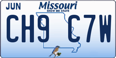 MO license plate CH9C7W