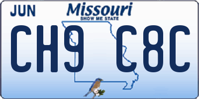 MO license plate CH9C8C