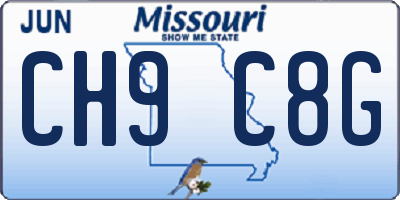 MO license plate CH9C8G