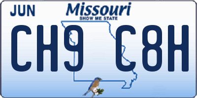 MO license plate CH9C8H