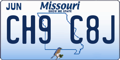 MO license plate CH9C8J
