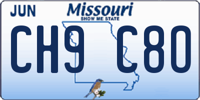 MO license plate CH9C8O