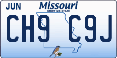 MO license plate CH9C9J