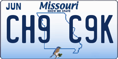 MO license plate CH9C9K