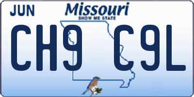 MO license plate CH9C9L
