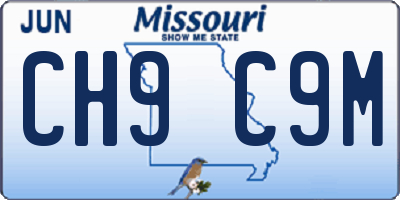MO license plate CH9C9M