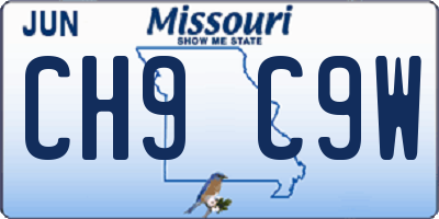 MO license plate CH9C9W