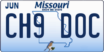 MO license plate CH9D0C