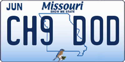 MO license plate CH9D0D
