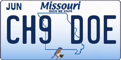 MO license plate CH9D0E