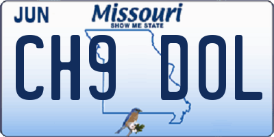MO license plate CH9D0L