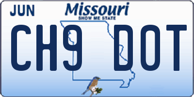 MO license plate CH9D0T