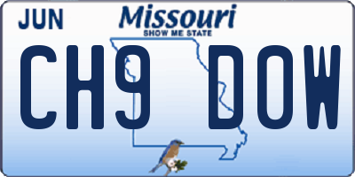 MO license plate CH9D0W