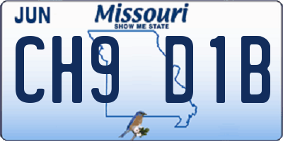MO license plate CH9D1B