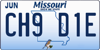 MO license plate CH9D1E