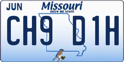 MO license plate CH9D1H