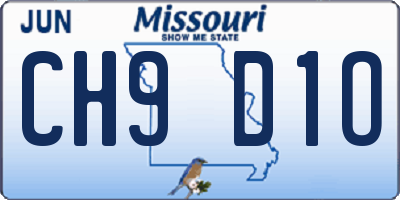 MO license plate CH9D1O