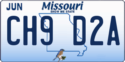 MO license plate CH9D2A