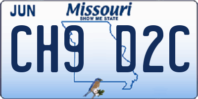 MO license plate CH9D2C