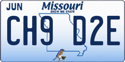 MO license plate CH9D2E