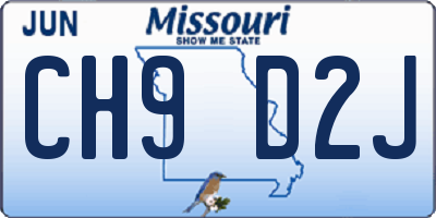 MO license plate CH9D2J