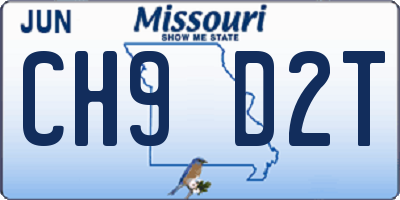 MO license plate CH9D2T