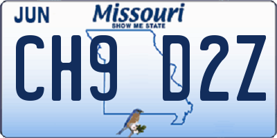 MO license plate CH9D2Z