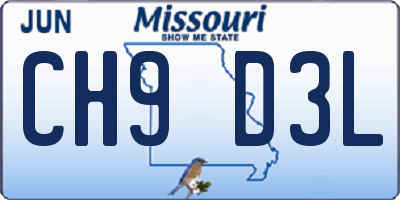 MO license plate CH9D3L