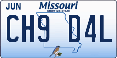 MO license plate CH9D4L