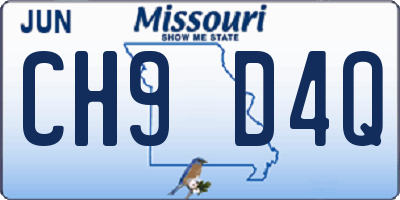 MO license plate CH9D4Q