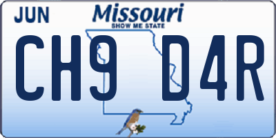 MO license plate CH9D4R