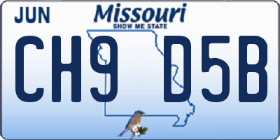 MO license plate CH9D5B
