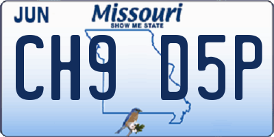 MO license plate CH9D5P