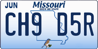 MO license plate CH9D5R