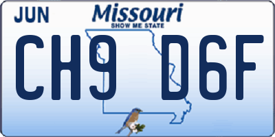 MO license plate CH9D6F