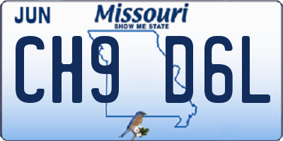 MO license plate CH9D6L