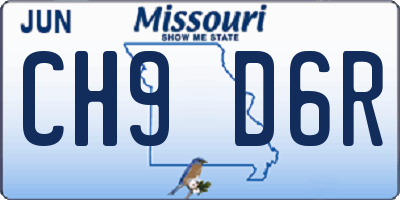 MO license plate CH9D6R