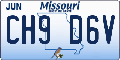 MO license plate CH9D6V