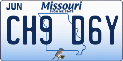MO license plate CH9D6Y