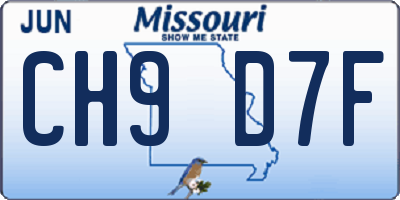 MO license plate CH9D7F