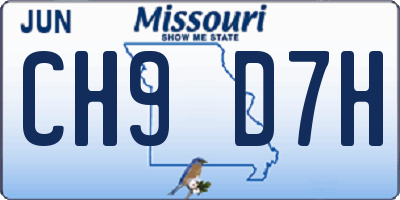 MO license plate CH9D7H