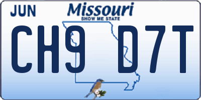 MO license plate CH9D7T