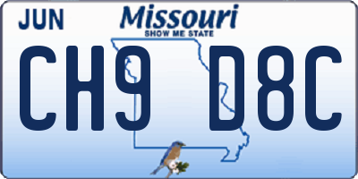 MO license plate CH9D8C