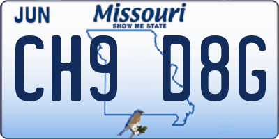 MO license plate CH9D8G